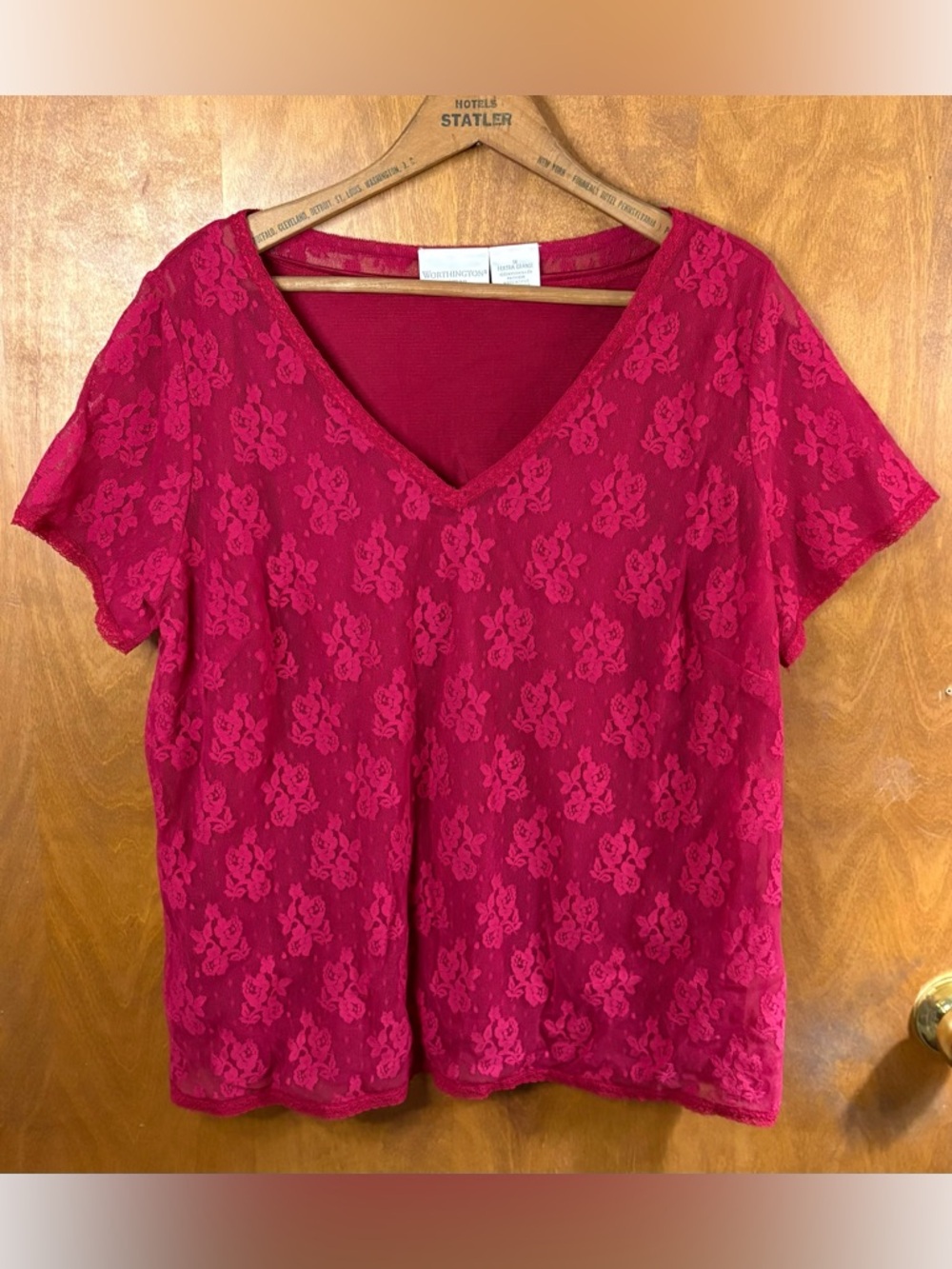 VINTAGE Y2K Fuchsia Pink Floral Lace Top Sheer Mesh 1X Mcbling Fairy Grunge Goth